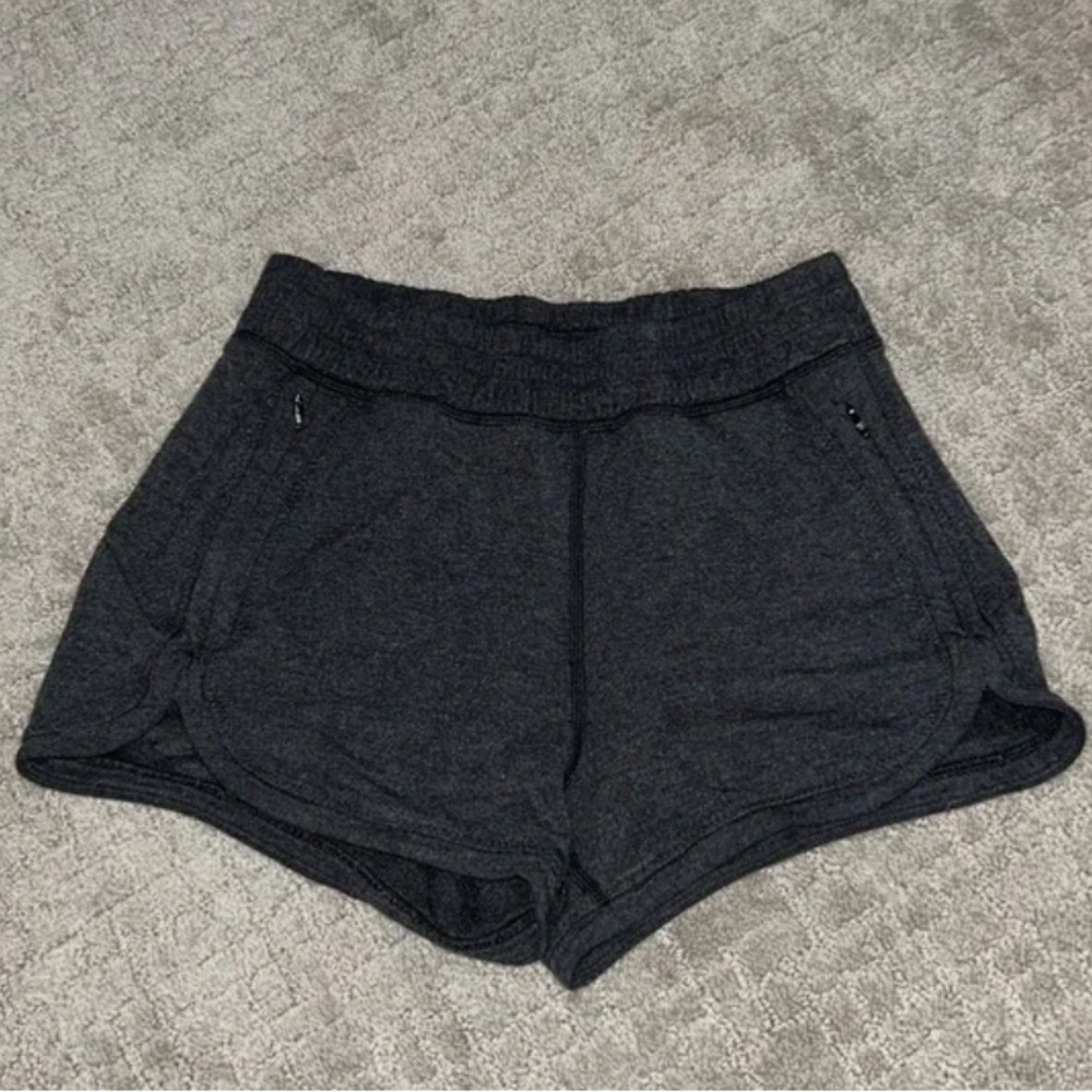 Lululemon Terry Fleece Zippered Pockets Shorts Heather Grey